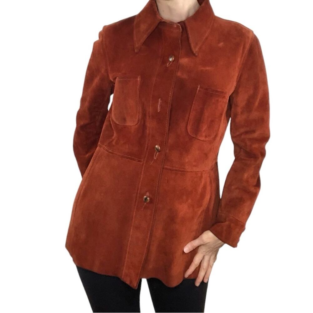 Vintage suede jacket 70’s rust red